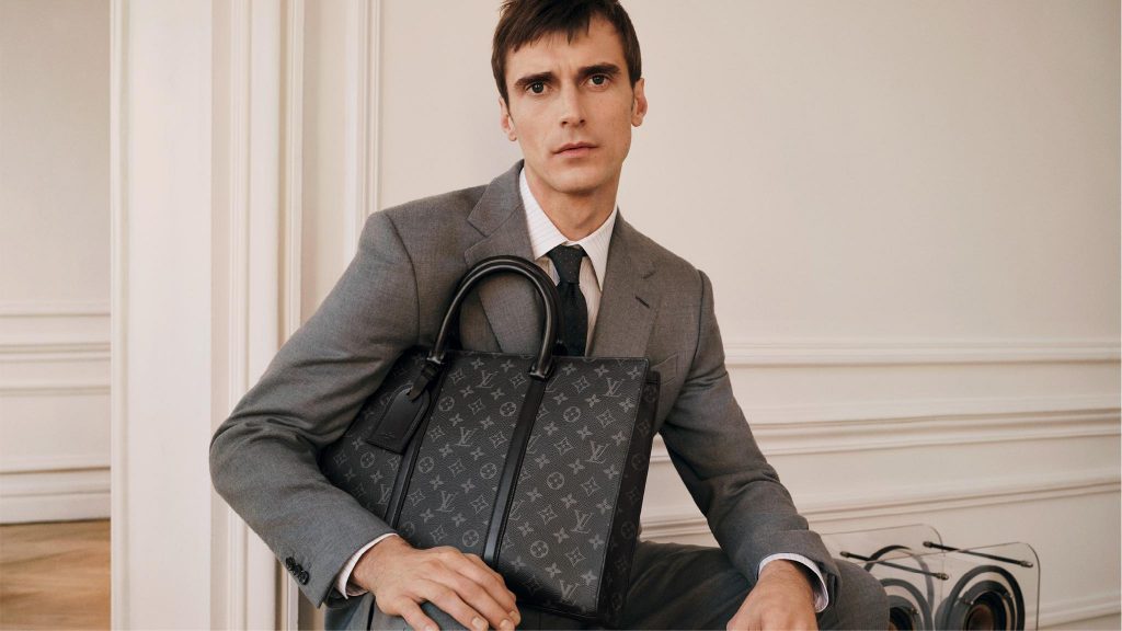 Louis Vuitton Men Suit Outfit With Formal Bags